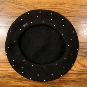 Bedazzled Black Wool Beret